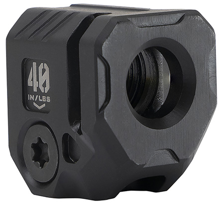[793811765946] Strike Industries MCQUAD Micro Threaded Compensator Black Steel 0.89" OAL Compatible w/ 9mm/357 SIG