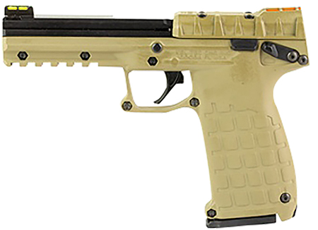 [640832009545] Kel-Tec PMR30TAN10 PMR30  22 WMR 10+1 4.30" Black Fluted Steel Barrel, Black/Tan Serrated Slide, Tan Polymer Frame w/Picatinny Rail, Tan Textured Polymer Grip