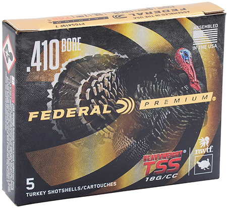 [604544677287] Federal PTSS419F8 Premium Turkey Heavyweight TSS 410Gauge 3" 13/16oz 8Shot 5 Per Box/10 Case