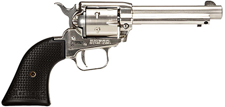 [727962708248] Heritage Mfg RR22NI6 Rough Rider  22 LR 6rd 6.50" Nickel Steel Barrel, Nickel Aluminum Frame, Matte Nickel Cylinder, Black Polystar Grip, Hammer/Thumb Safety, Exposed Hammer