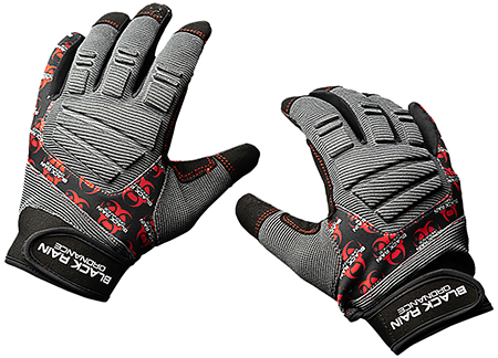 [731919387165] Black Rain Ordnance TACTGLOVEGRY/BLK/RD Tactical Gloves  Black/Gray/Red Medium Velcro
