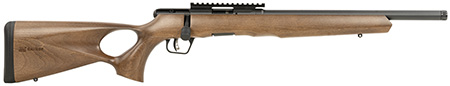 [062654708176] Savage Arms 70817 B Series Timber 17 HMR 10+1 18" Matte Black Threaded Barrel, Matte Black Picatinny Rail Steel Receiver, Woodgrain Fixed Thumbhole Stock