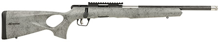 [062654702181] Savage Arms 70218 B Series TimberLite 22 LR 10+1 18" Black Threaded Carbon Fiber/SS Barrel, Black Picatinny Rail Steel Receiver, Gray w/Black Webbing Synthetic Fixed Thumbhole Stock