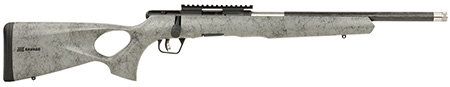 [062654708183] Savage Arms 70818 B Series TimberLite 17 HMR 10+1 18" Black Threaded Carbon Fiber/SS Barrel, Black Picatinny Rail Steel Receiver, Gray w/Black Webbing Synthetic Fixed Thumbhole Stock