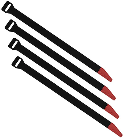 [840815147619] Magpul MAG1442BLK DAKA Gear Straps Black/Red 12" Long 4 Pack