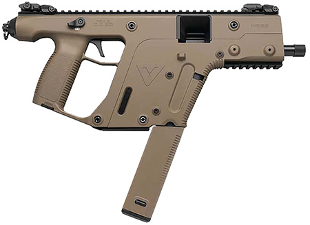 [810237024324] Kriss USA KV10PFD20 Vector SDP G2 10mm Auto 33+1 5.50" Black Nitride Threaded Barrel, Flat Dark Earth Picatinny Rail Top  &  Bottom, QD Sling Swivel