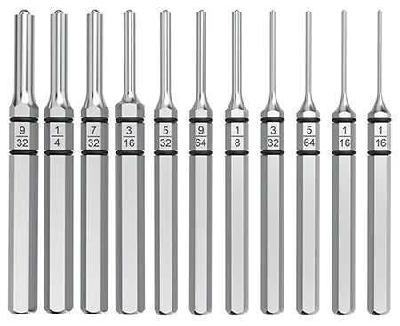 [813119015182] Real Avid AVAPK-RP Accu-Punch Roll Pin Silver Steel Universal Firearm 11 Pieces