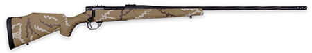 [747115455959] Weatherby VHH243NR4B Vanguard Outfitter Full Size 243 Win 5+1 24" Black Cerakote #2 Fluted/Threaded Barrel  &  Drilled  &  Tapped Steel Receiver Tan w/Brown  &  White Sponge Monte Carlo Synthetic Stock