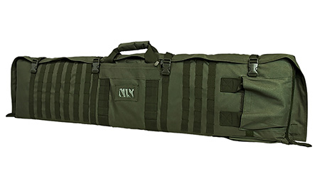 [814108013929] NcStar CVSM2913G VISM Deluxe Rifle Case with MOLLE Webbing, ID Window, Padding  &  Green Finish Folds out to 66" L x 35" W Shooting Mat 48" L x 11" H x 1.75" D Interior Dimensions