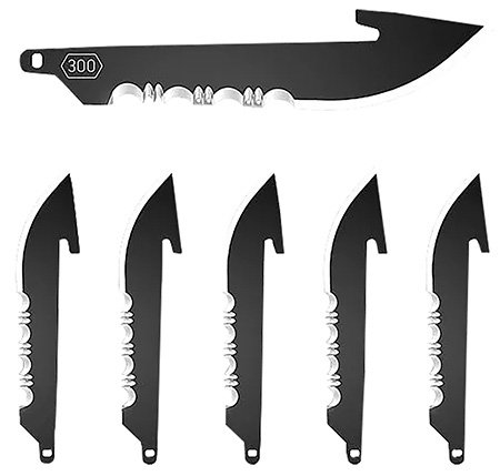 [743404502410] Outdoor Edge RRS30K6C Replacement Blades  6 3" Black Drop Point Serrated 420J2 SS Blades