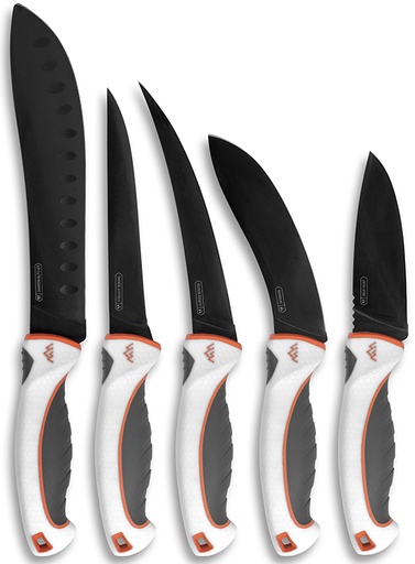 [743404502403] Outdoor Edge EM1 Ergo Max Processing Kit 5Cr13MoV Black Titanium Blade 5 Piece
