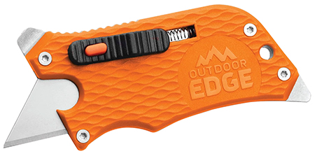 [743404401874] Outdoor Edge SWB10C SlideWinder  3.50" Long, Plain Utility Blade, Orange GNR/SS Handle, Screwdriver, Bottle Opener