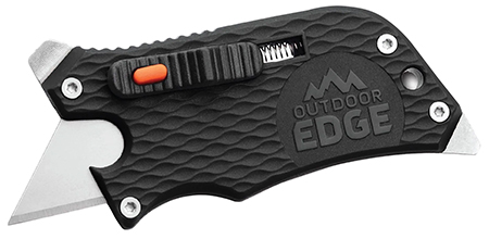 [743404401867] Outdoor Edge SWK30C SlideWinder  3.50" Long, Plain Utility Blade, Black GNR/SS Handle, Screwdriver, Bottle Opener