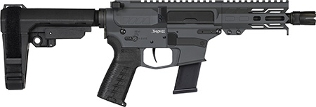 [810148623920] CMMG 45AB70FSG Banshee MKG 45 ACP 13+1 5" Black Nitride Medium Taper Threaded Barrel, EML 4" M-LOK Handguards, Sniper Gray Cerakote Aluminum Picatinny Rail Receiver, CMMG Zeroed Grips