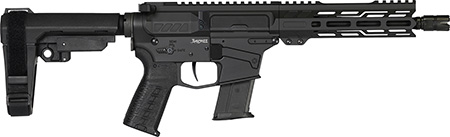 [810148624378] CMMG 57A340FAB Banshee MK57 5.7x28mm 20+1 8" Black Nitride Medium Taper Threaded Barrel, EML 7" M-LOK Handguards, Black Armor Cerakote Aluminum Picatinny Rail Receiver, CMMG Zeroed Grips