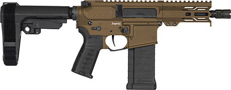 [810148624194] CMMG 54A3B0FMB Banshee MK4 5.7x28mm 40+1 5" Black Nitride Medium Taper Threaded Barrel, M-LOK Handguards Midnight Bronze Cerakote Aluminum, Picatinny Rail Receiver, CMMG Zeroed Grips