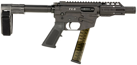 [856169007431] FREEDOM ORDNANCE FX9P4SBM FX-9  9mm Luger 31+1 4" Black Nitride Steel Barrel, M-LOK Handguards, Black Anodized Aluminum Picatinny Rail Receiver, Black SB Mini Brace, AR15 Grip