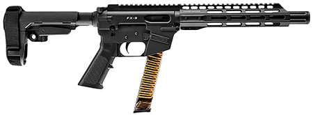 [856169007417] FREEDOM ORDNANCE FX9P10S FX-9  9mm Luger 31+1 10" Black Nitride Steel Barrel, M-LOK Handguards, Black Anodized Aluminum Picatinny Rail Receiver, Black SBA3 Brace, AR15 Grips, Right Hand