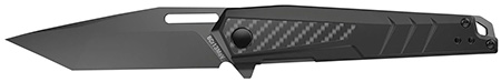 [813119015052] Real Avid AVRAV6 RAV-6  3.40" Folding Tanto Plain Titanium 8Cr13MoV SS Blade, Black Textured Aluminum/Carbon Fiber Handle, Clamshell Pkg