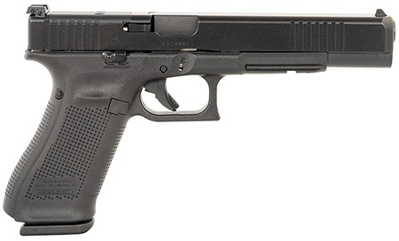 [764503062582] Glock PA163S103MOS G17L Gen5 MOS Full Size Frame 9mm Luger 17+1 6.02" Black Long Barrel, Black Cerakote MOS Cut/Serrated Steel Slide, Black Polymer Frame w/Picatinny Rail, Black Textured Grip