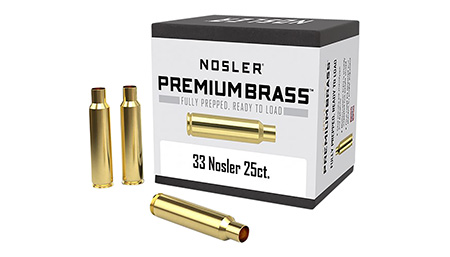 [054041102223] Nosler 10222 Premium Brass Unprimed Cases 33Nosler Rifle Brass 25/Box