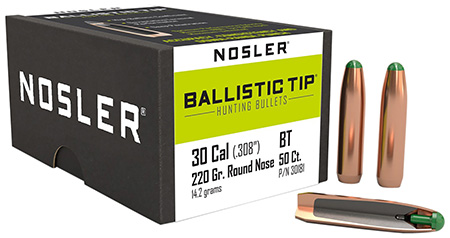 [054041301817] Nosler 30181 Ballistic Tip  30Caliber 220gr Round Nose 50/Box