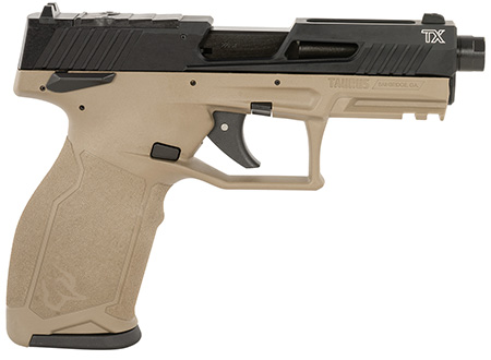 [725327941972] Taurus 1-2TX22P141F TX22 T.O.R.O Gen 2 Full Size Frame 22 LR 22+1 4.10" Matte Black Threaded Barrel, Optic Ready/Serrated Slide, FDE Polymer Frame w/Picatinny Rail, Right Hand