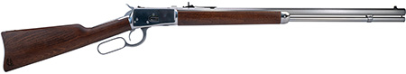 [727962709603] Heritage Mfg H9204424F9 92 Ranch Hand 44 Mag 12rd 24" Stainless Polished Octagon Barrel, Polished Stainless Steel Receiver, Fixed Hardwood Stock