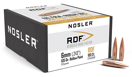 [054041534109] Nosler 53410 RDF Match 6mm 105gr Hollow Point Boat Tail 100/Box
