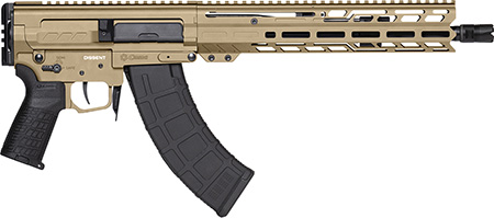 [810148623135] CMMG 86A8E0BCT Dissent MK47 7.62x39mm 30+1 12.50" Black Nitride Threaded Barrel, M-LOK Handguards, Coyote Tan Cerakote Aluminum Picatinny Rail Receiver