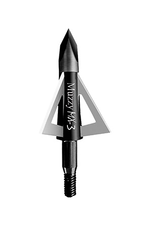 [050301225442] Muzzy 225MX33 MX-3 Broadhead 3-Blade Trocar Tip Anodized Aluminum Ferrule Blades 100 gr/3 Per Pack
