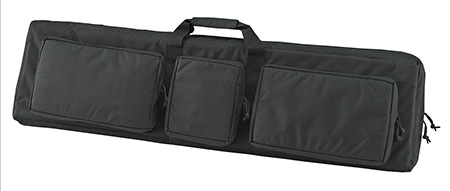 [663306300498] US PeaceKeeper P30049 3-Gun Case Water Resistant Black 600D Polyester w/ 3 Padded Pockets Zippered Handgun Case Webbing System  &  Thick Padding