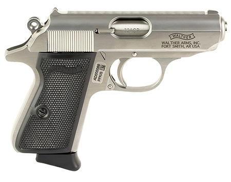 [723364230981] Walther Arms 4796022 PPK/S  32 ACP 7+1 3.30" Stainless Steel Barrel, Matte Stainless Serrated Steel Slide, Stainless Aluminum Frame w/Beavertail, Black Checkered Polymer