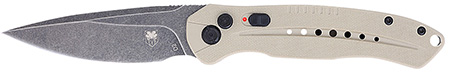 [099654041170] CobraTec Knives TANDIABLOAUTO Diablo  3.50" Folding Black Stonewashed D2 Steel Blade, 4.75" Tan Textured G10 Scales Handle