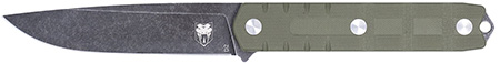[099654046458] CobraTec Knives CTOWODGDNS Outdoor Warrior 4.50" Fixed Drop Point Plain Stonewashed D2 Steel Blade, 4.75" OD Green Textured G10 Scales Handle