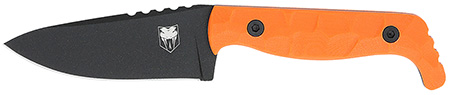 [099654042863] CobraTec Knives CTKPORG KingPin  EDC 4" Fixed Drop Point Plain Black Powder Coated D2 Steel Blade, 4" Blaze Orange Textured G10 Scales Handle