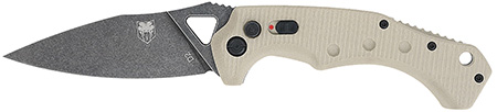 [099654041477] CobraTec Knives TANAFRYK Ryker  3.75" Folding Plain Black Stonewashed D2 Steel Blade, 5" Tan Textured G10 Handle