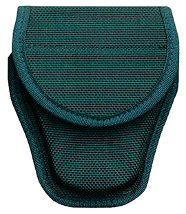 [013527173904] Bianchi 17390 7300 Covered Handcuff Case Standard Linked Handcuffs Accumold Black Basketweave 2.25" Hook  &  Loop