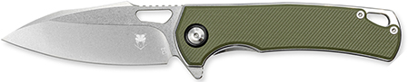 [099654044829] CobraTec Knives CTCLNHRBLK Wolverine  3.12" OTF Drop Point Plain Satin TiCN D2 Steel Blade, 4.25" Green Textured G10 Handle