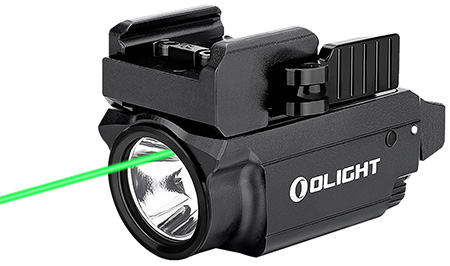 [6972378121165] Olightstore Usa Inc OBALDRMINIBK Baldr Mini Black Anodized 100/600 Lumens White LED Green Laser