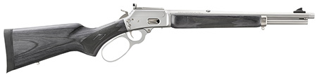 [736676704514] Marlin  1894 Trapper Full Size 44 Special/44 Rem Mag 8+1/9+1 16.10" Satin Threaded Barrel, Satin Stainless Steel Receiver, Fixed Black Laminate Stock