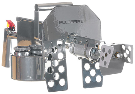 [850016429155] Exothermic Technologies PFLRTSILV Pulsefire LRT Mirror Silver Aluminum/Brass/Viton 25 ft Flame Range 25.70" Long Fuel Gasoline/Gasoline, Diesel Mix Includes Battery/Battery Charger