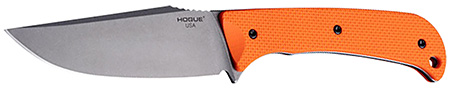 [743108358504] Hogue 35850 Extrak  XL 3.90" Fixed Clip Point Plain Stone Tumbled CPM M4 Tool Steel Blade, Blaze Orange Textured G10 Scales Handle