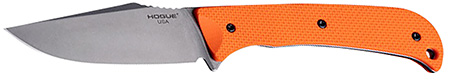 [743108358603] Hogue 35860 Extrak  3.30" Fixed Clip Point Plain Stone Tumbled CPM M4 Tool Steel Blade, Blaze Orange Textured G10 Scales Handle