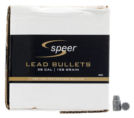 [076683046246] Speer 4624 Handgun  38Cal 158gr Lead Semi Wadcutter 500 Per Box/1 Case