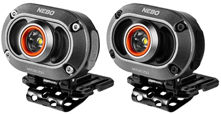 [645397941064] NEBO NEBHLP1010 MYCRO Headlamp Gray 250 Lumens White 2 Pack