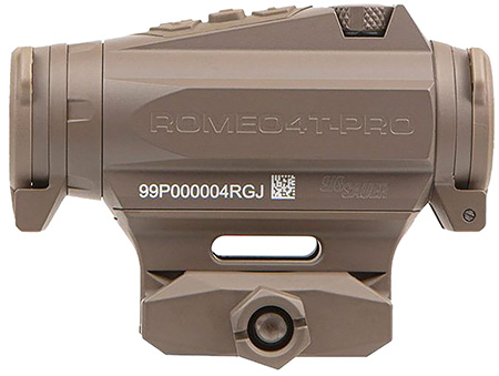 [798681671403] Sig Sauer Electro-Optics SOR44102 Romeo4T Pro Flat Dark Earth 1 x 20 mm 2 MOA Red Quad Ballistic Dot/65 MOA Circle