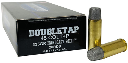 [091037282583] DoubleTap Ammunition 45P335HC   45Colt+P 335gr Hard Cast Solid 20 Per Box/25 Case