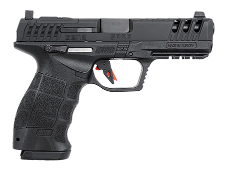 [810075873108] SAR USA SAR9G3BL SAR9 Gen3 Full Size Frame 9mm Luger 17+1 4.40" Black Steel Barrel, Black Cerakote Serrated Steel Slide, Black Cerakote Polymer Frame w/Picatinny Rail, Black Polymer Grip