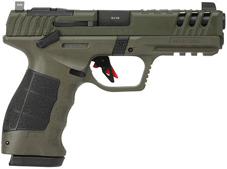 [810075873795] SAR USA SAR9G3OD SAR9 Gen3 Full Size Frame 9mm Luger 17+1 4.40" Black Steel Barrel, OD Green Cerakote Serrated Steel Slide, OD Green Cerakote Polymer Frame w/Picatinny Rail, Black Polymer Grip